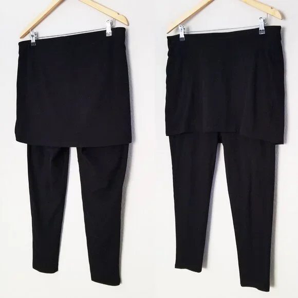 Torrid Black Skirted Leggings Layered Plus Size 2X Stretchy Comfy High Waist - Picture 9 of 14